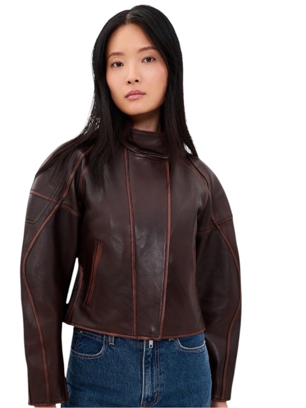 Helmet Lang Leather Saddle Jacket